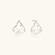 Silver mountain outline studs with baroque pearl and diamond accent on white background